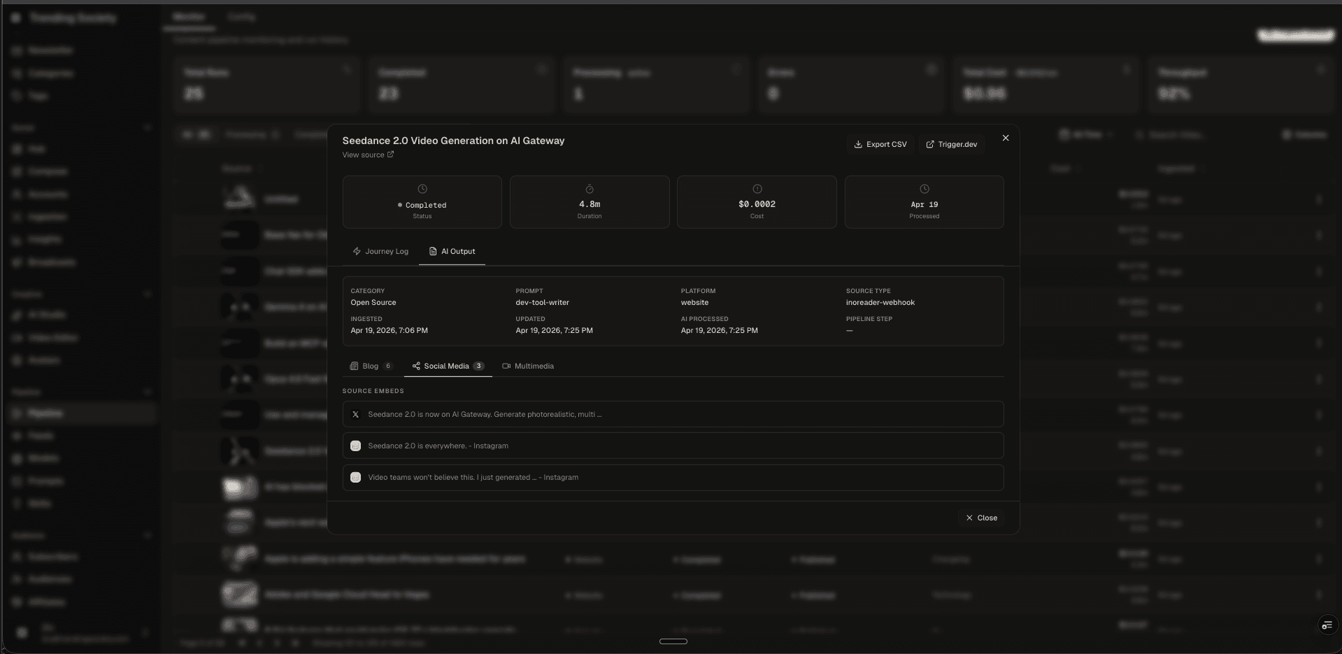 Social Media Tab: Source Embeds